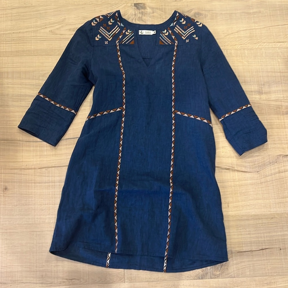 Carve designs tunic dress embroidered small